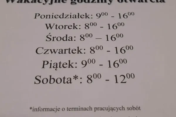 Zmiana godzin pracy biblioteki w okresie wakacyjnym