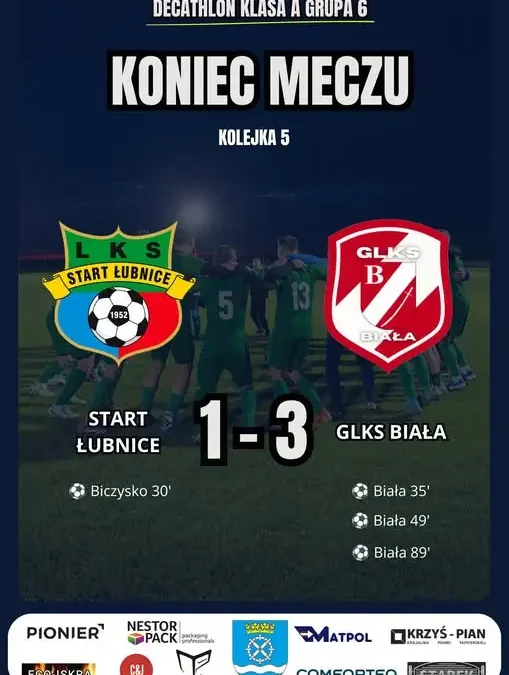 Start Łubnice przegrywa z GLKS Biała w 5. kolejce