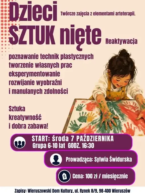 Wieruszów: ruszają zajęcia plastyczne dla dzieci „SZTUKnięte”