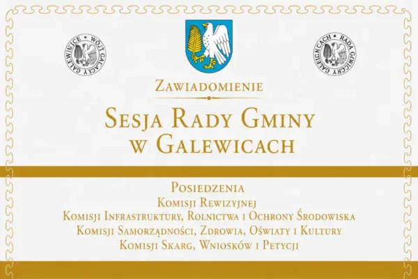 Galewice: 24 września obrady komisji i XXXVI Sesja Rady Gminy